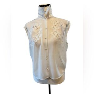 Forever 21 | White Lace Button-Up Blouse